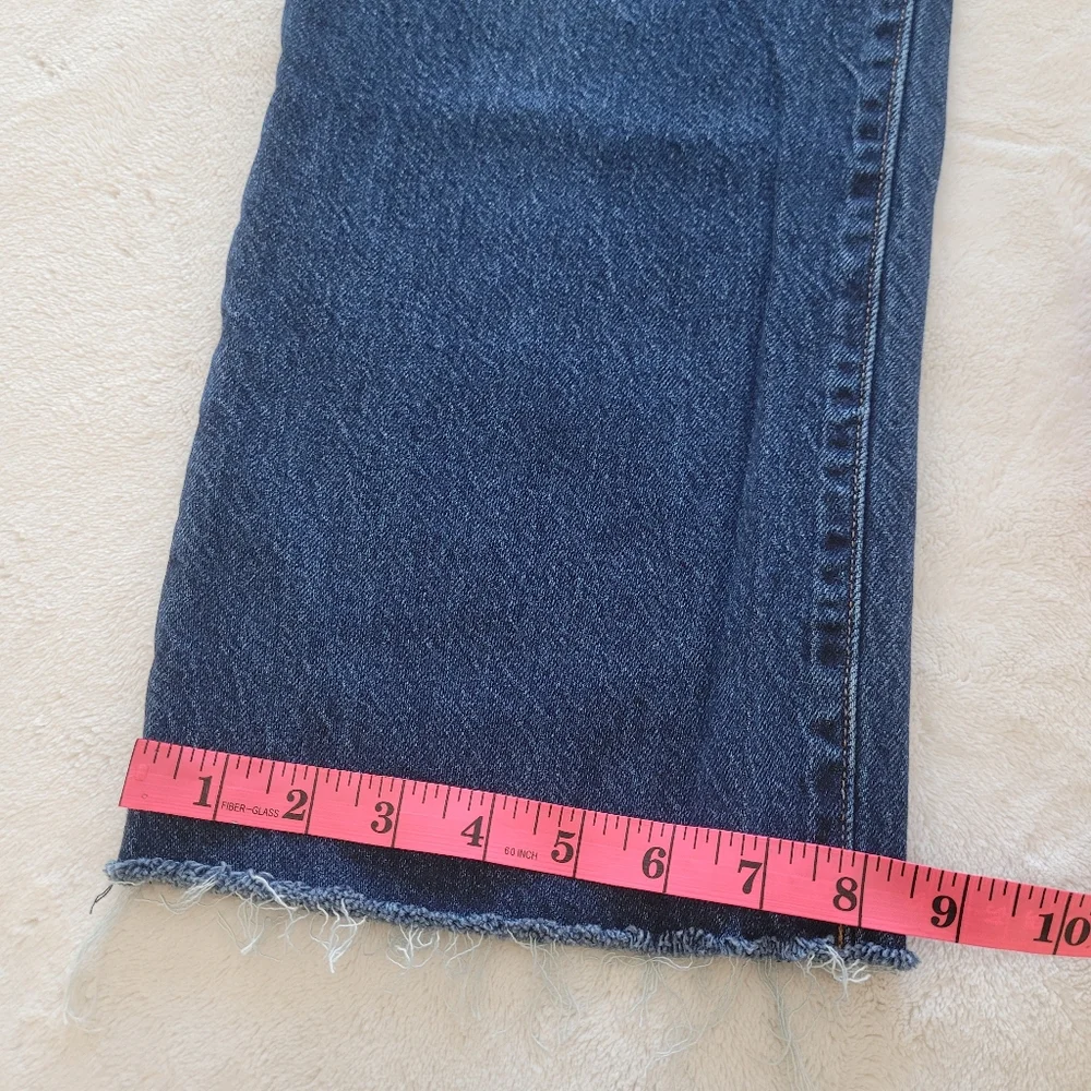Levis Ribcage Straight Ankle Dark Blue Jeans Denim Size 26 (L27) Frayed Hem - Picture 5 of 9